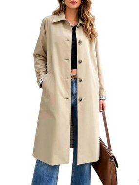 Long Trench Coat Windproof Oversized Casual Fall Jacket
